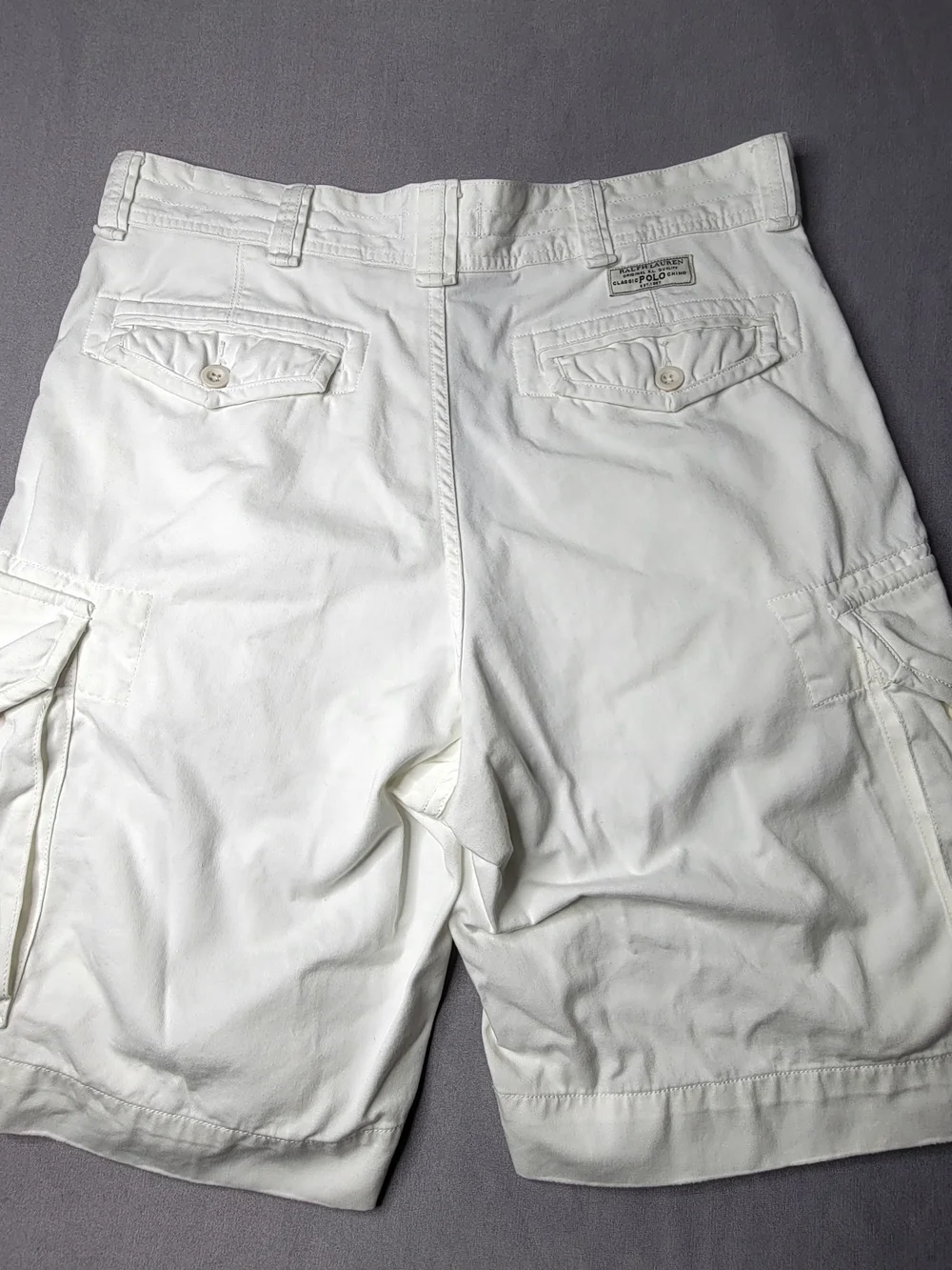 Polo Ralph Lauren Vintage Mens Gellar Fatigue Cargo Shorts Color White Size 34